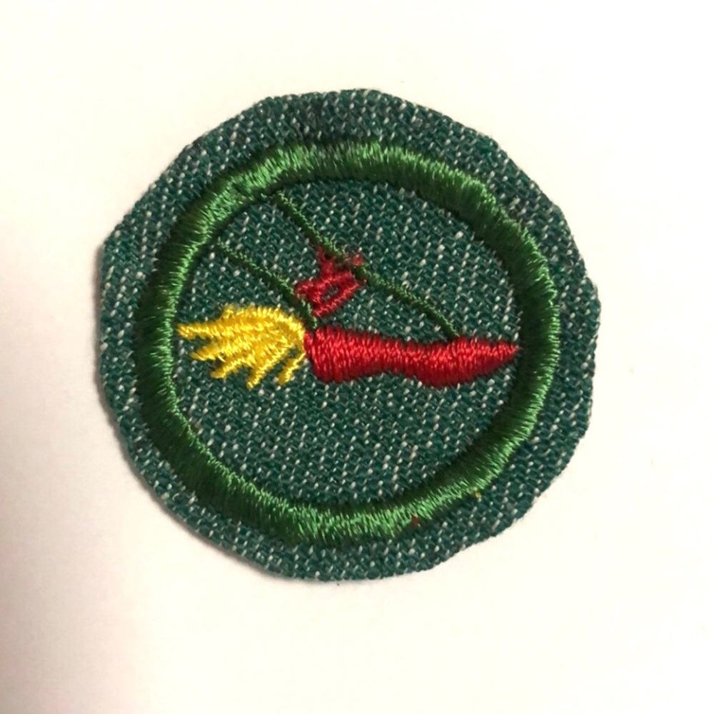 Vintage 1948-55 Girl Scout dancer badge winged foot slipper ballet patch